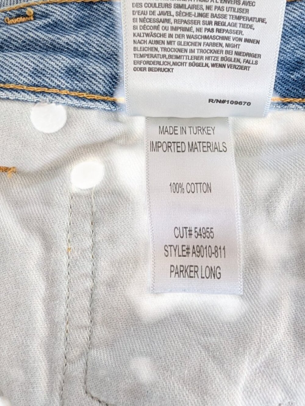AGOLDE Parker Long Loose Fit Cutoff Denim Shorts - Swapmeet, Size 26 - Picture 5 of 9